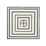 York Scarf - Ivory and Black Monogram