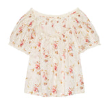 Frederica Top - Blanc Prairie Rose