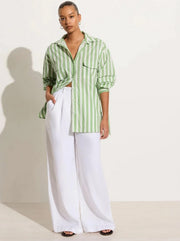 Tyde Cotton Poplin Shirt - Bayou Stripe Sage