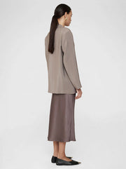 Bar Silk Skirt - Iron