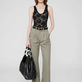 Carrie Wool Pant - Green Khaki
