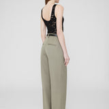 Carrie Wool Pant - Green Khaki