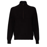 Finn Half Zip Cashmere Sweater - Black