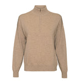 Finn Half Zip Cashmere Sweater - Oatmeal