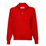 Finn Half Zip Cashmere Sweater - Scarlet