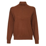 Finn Half Zip Cashmere Sweater - Toffee