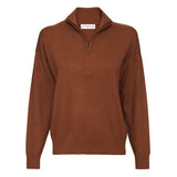 Finn Half Zip Cashmere Sweater - Toffee