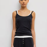 Pointelle Classic Tank Top - Black