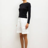 Pointelle Slim Fit Long Sleeve Tee - Black