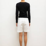 Pointelle Slim Fit Long Sleeve Tee - Black