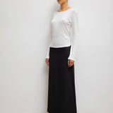 Pointelle Slim Fit Long Sleeve Tee - White