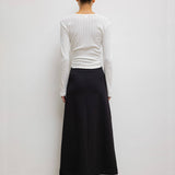 Pointelle Slim Fit Long Sleeve Tee - White