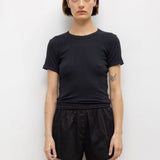 Pointelle Slim Fit Tee - Black