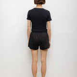 Pointelle Slim Fit Tee - Black