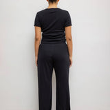 Pointelle Slim Fit Tee - Black