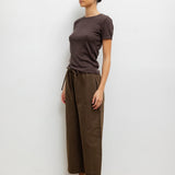 Pointelle Slim Fit Tee - Chocolate