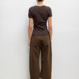 Pointelle Slim Fit Tee - Chocolate