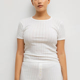 Pointelle Slim Fit Tee - White