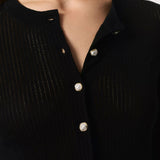 Molly Open-Knit Cardigan - Black