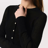 Molly Open-Knit Cardigan - Black