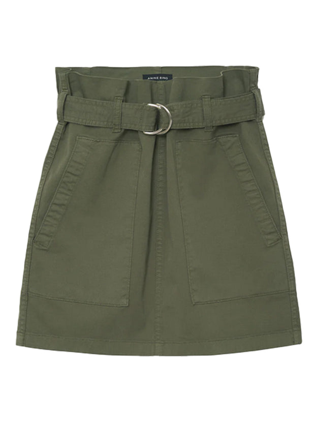 Aveline Cotton Skirt - Army Green