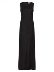 Valenza Linen Maxi Dress - Black