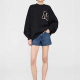 Miles Letterman Sweatshirt - Black