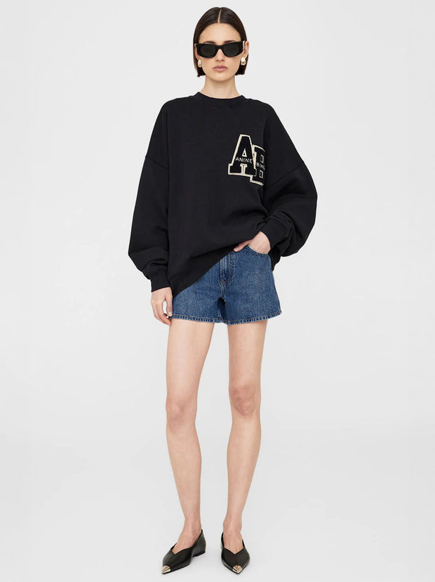 Miles Letterman Sweatshirt - Black