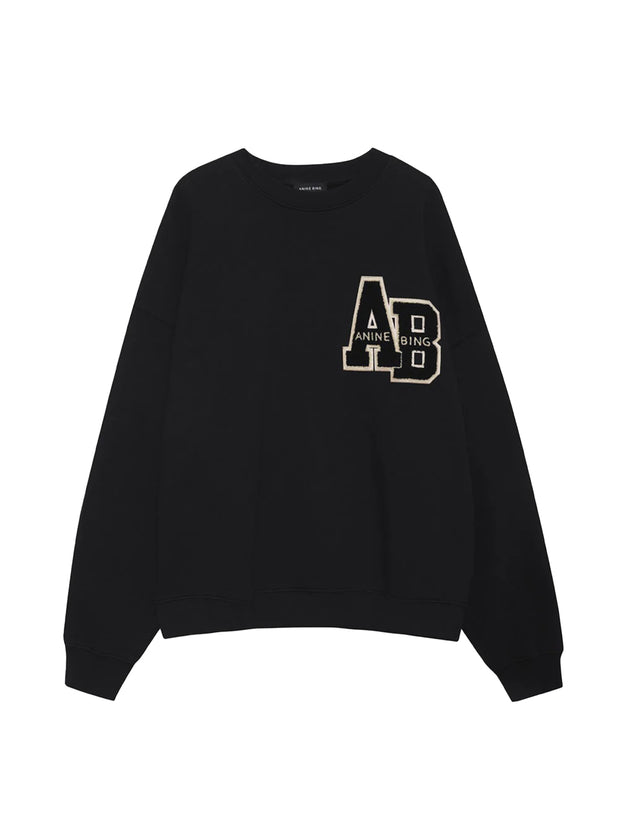 Miles Letterman Sweatshirt - Black