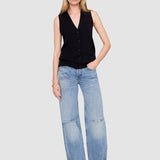 Lawrence Silk-Blend Vest - Black