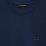 Lili Tee Framed Monogram - Washed Navy