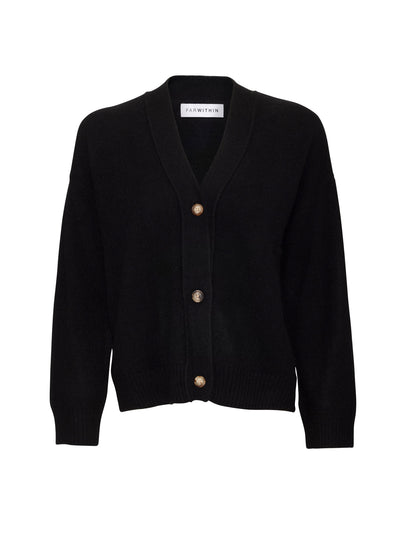 The Darcy Cashmere Cardigan - Black