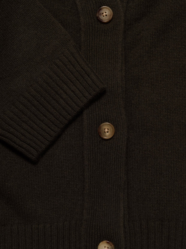 The Darcy Cashmere Cardigan - Dark Khaki