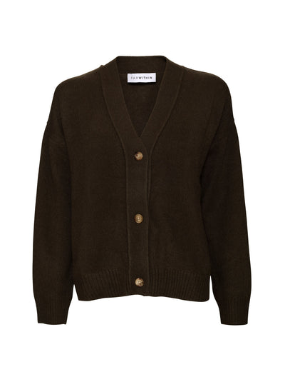 The Darcy Cashmere Cardigan - Dark Khaki