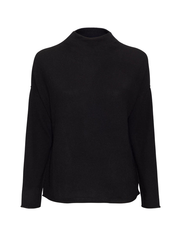 The Essential Cashmere Funnel Neck - Black