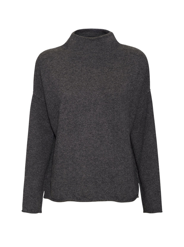 The Essential Cashmere Funnel Neck - Charcoal