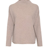 The Essential Cashmere Funnel Neck - Heather Beige