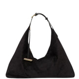 Pillow Hobo Suede Leather Bag - Black