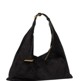 Pillow Hobo Suede Leather Bag - Black