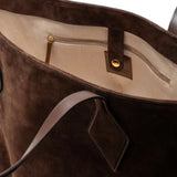 Sprout Tote Large Suede Leather Bag - Dark Brown