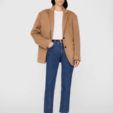 Quinn Oversized Wool Blazer - Camel