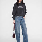 Spencer Sweatshirt Leopard - Washed Black