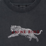 Spencer Sweatshirt Leopard - Washed Black