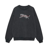 Spencer Sweatshirt Leopard - Washed Black