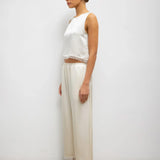 Barb Lace Crop Sleeveless Crew - Creme