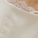 Barb Lace Crop Sleeveless Crew - Creme