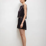 Barb Lace Mini Skirt - Chocolate