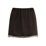 Barb Lace Mini Skirt - Chocolate