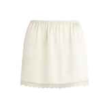 Barb Lace Mini Skirt - Creme