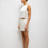 Barb Lace Mini Skirt - Creme